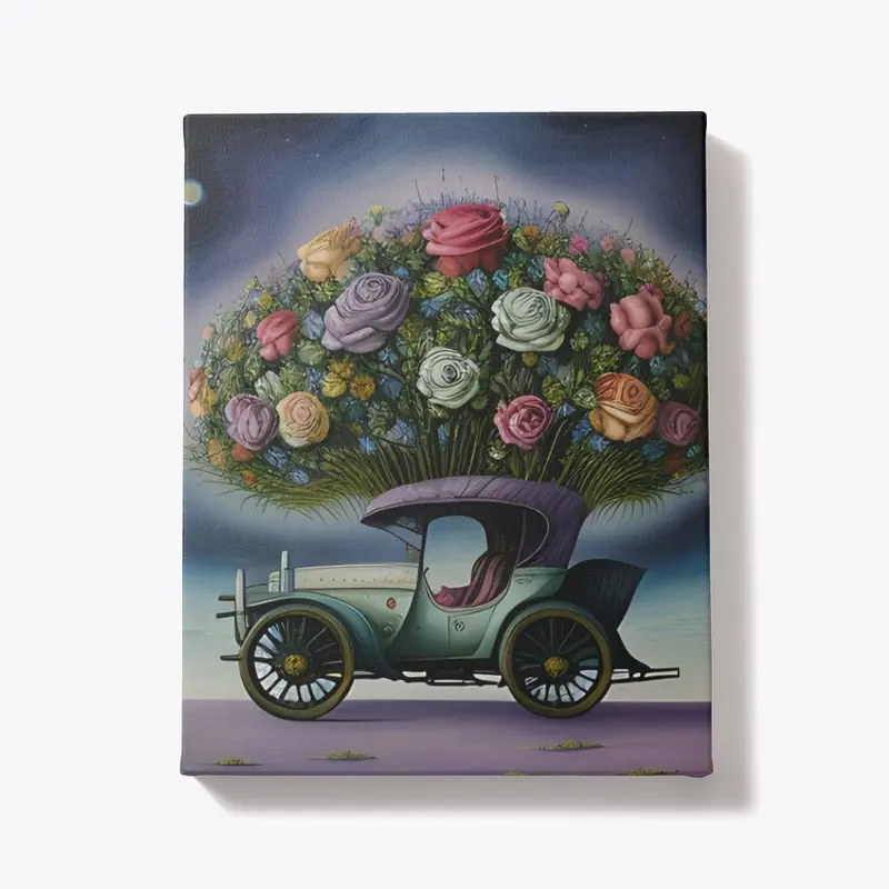 Flower Car with Galaxy Color & Roses