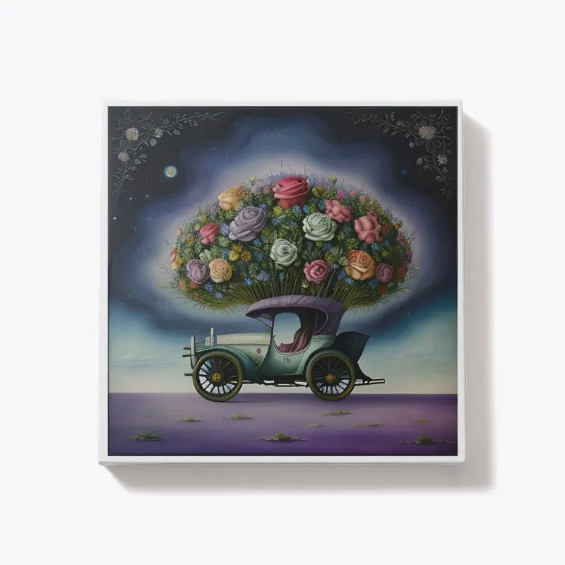 Flower Car with Galaxy Color & Roses