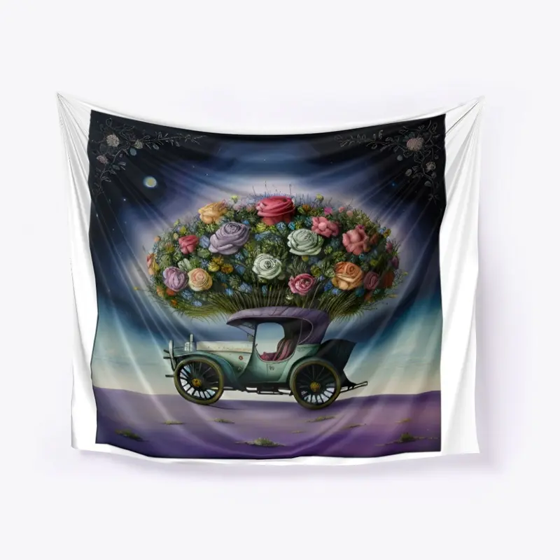 Flower Car with Galaxy Color & Roses