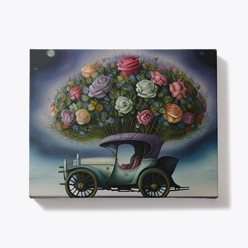 Flower Car with Galaxy Color & Roses